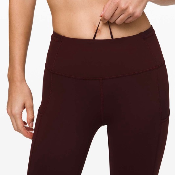 Lululemon Fast & Free Leggings - Maroon 25" - Picture 4 of 8